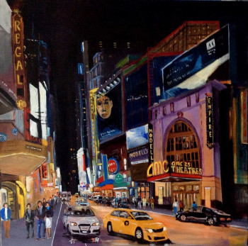 Named contemporary work « nuit sur la 42 nd street », Made by GILLES CLAIRIN