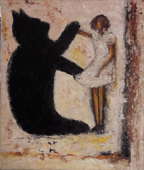 Named contemporary work « Le CHAT », Made by CHRISTIANE GUERRY