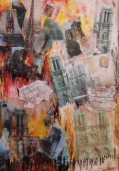 Named contemporary work « Notre Dame de PARIS », Made by CHRISTIANE GUERRY