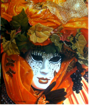 Named contemporary work « Masque de Venise », Made by AURORE ALEXIS