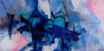 Named contemporary work « ENCORE BLEU CE MATIN  », Made by MIREILLE MAURY