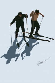 Named contemporary work « ski jam », Made by ROLAND BOUVIER