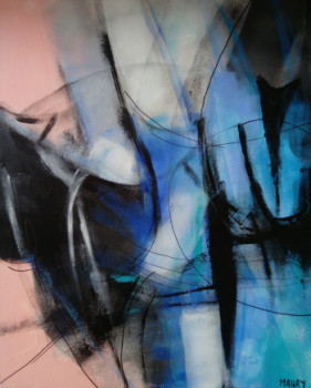 Named contemporary work « MERCREDI BLEU 1 », Made by MIREILLE MAURY