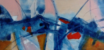 Named contemporary work « C EST VENDREDI BLEU », Made by MIREILLE MAURY