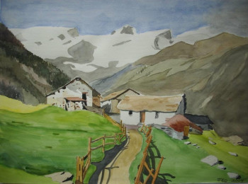 Contemporary work named « Dolomites 1.   aquarelle », Created by ANDRé FEODOROFF