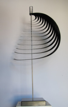 Contemporary work named « Noires Volutes d'acier, sculpture modulable 733 », Created by JEAN PAUL BOYER