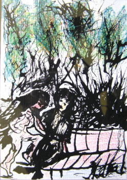Named contemporary work « Crayon 3937 », Made by MITRA SHAHKAR