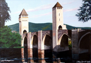 Contemporary work named « Cahors. Pont Valentré », Created by ANDRé FEODOROFF
