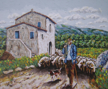 Named contemporary work « Transhumance en Provence », Made by BRUNO LEMASSON