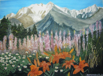 Contemporary work named « Montagne en fleur », Created by ANDRé FEODOROFF