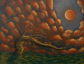 Named contemporary work « Par une nuit de lune rousse », Made by BRUNO LEMASSON