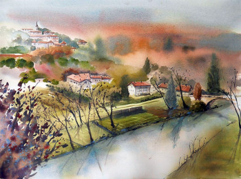 Named contemporary work « Francheville proche de Lyon », Made by CéDRIC POCHON