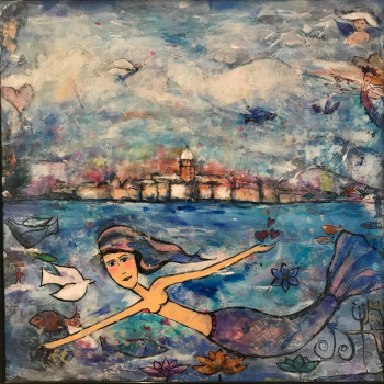 Named contemporary work « Le retour de la sirène  », Made by MARY LARSSON
