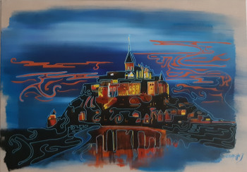 Named contemporary work « Le Mont St Michel », Made by ERIC BACHET