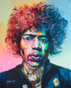 Named contemporary work « Jimi Hendrix », Made by STéPHANE-HERVé