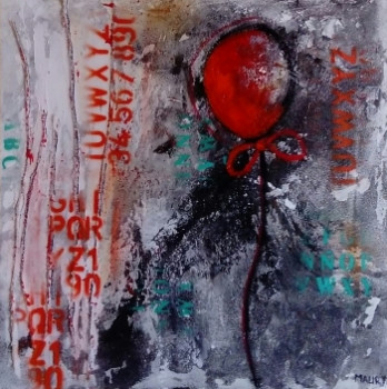 Named contemporary work « BALLON ROUGE », Made by MIREILLE MAURY