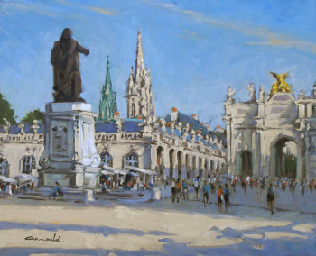 Named contemporary work « Ce matin place Stanislas », Made by ARNOULD   -
