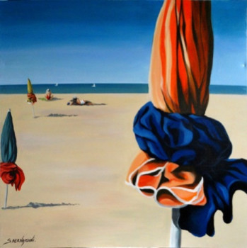 Contemporary work named « Enfin, la plage », Created by SYLVIANE BERNARDINI