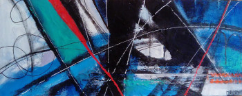 Named contemporary work « COMPOSITION BLEUE 2 1 », Made by MIREILLE MAURY