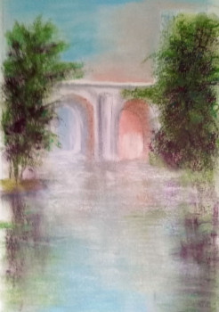 Contemporary work named « Pont à la porte St Jacques Parthenay », Created by BARTLET-DROUZY
