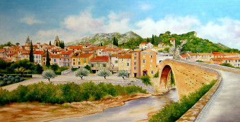 Named contemporary work « Nyons et son pont médiéval », Made by FRéDéRIC VEANCON