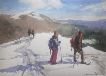 Named contemporary work «  promenade en neige », Made by ARNOULD   -