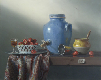 Named contemporary work « Vinaigrier,fraises & timbale », Made by RASèR