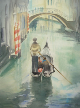 Named contemporary work « Crépuscule à Venise », Made by JACQUES MASCLET