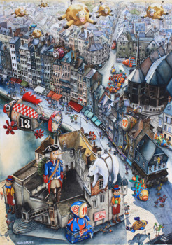 Named contemporary work « Honfleur et la Capitainerie », Made by TEDDY GARDEZ