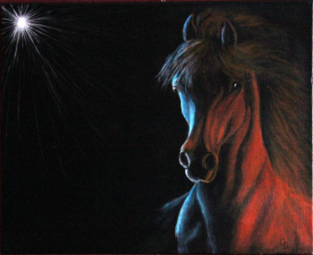 Named contemporary work « 303 - cheval de feu », Made by GDLAPALETTE - UN UNIVERS DE CREATIONS