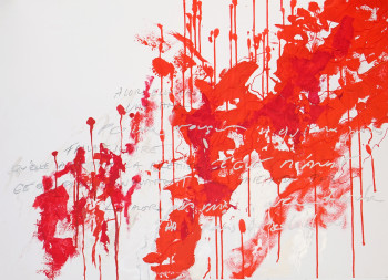 Named contemporary work « Letter rouge 1 1 », Made by RICHARD SAINT-AMANS