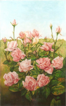 Named contemporary work « Roses du Jardin », Made by LEFEVRE