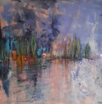 Named contemporary work « BORDS D ETANG », Made by MIREILLE MAURY