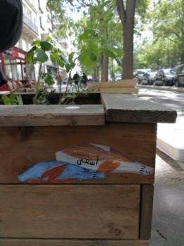 Named contemporary work « Poissons 126 et 147 », Made by FAHIMA BOUBIA... NU