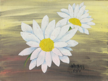 Named contemporary work « 9 - Marguerites », Made by B.RUIZ