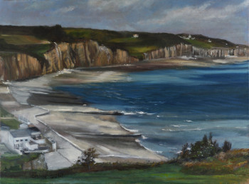 Named contemporary work « baie des falaises », Made by CORINNE QUIBEL