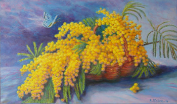 Named contemporary work « Mimosa dans la corbeille », Made by AMALIA MEREU