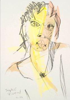 Named contemporary work « Portrait gouache 6 », Made by SOPHIE PIGEON
