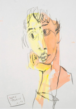 Named contemporary work « Portrait gouache 7 », Made by SOPHIE PIGEON