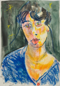Named contemporary work « Portrait gouache 8 », Made by SOPHIE PIGEON