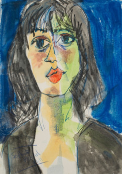 Named contemporary work « Portrait gouache 9 », Made by SOPHIE PIGEON