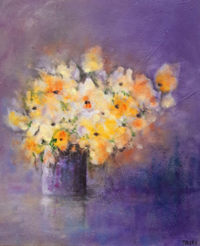 Named contemporary work « BOUQUET JAUNE », Made by MIREILLE MAURY