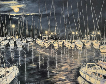 Named contemporary work « Fête sur le port de Saint Cyprien », Made by NADYA RIGAILL