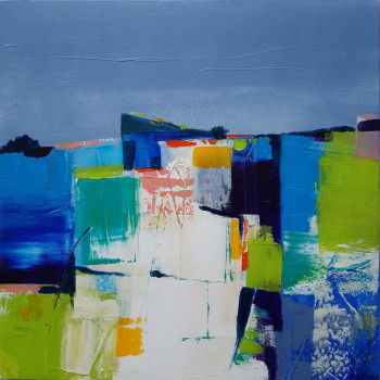 Named contemporary work « MERCREDI BLEU 2 1 », Made by MIREILLE MAURY