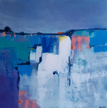 Contemporary work named « MERCREDI BLEU », Created by MIREILLE MAURY