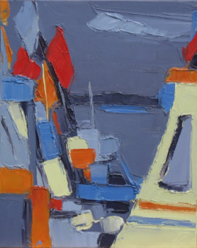 Contemporary work named « Port aux fanions -2- », Created by LECAMPION FRANçOISE
