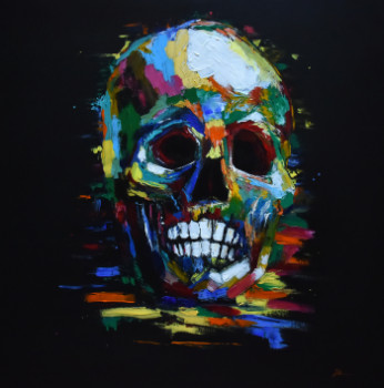 Named contemporary work « Color skull II », Made by JACQUES ROCHET