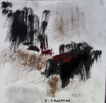 Named contemporary work « Noir 1 2 », Made by J. CAUMES