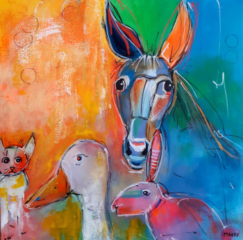 Named contemporary work « LULU ET COMPAGNIE. », Made by MIREILLE MAURY