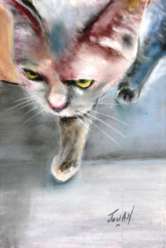 Contemporary work named « LE CHAT DE CELINE », Created by JOUAN